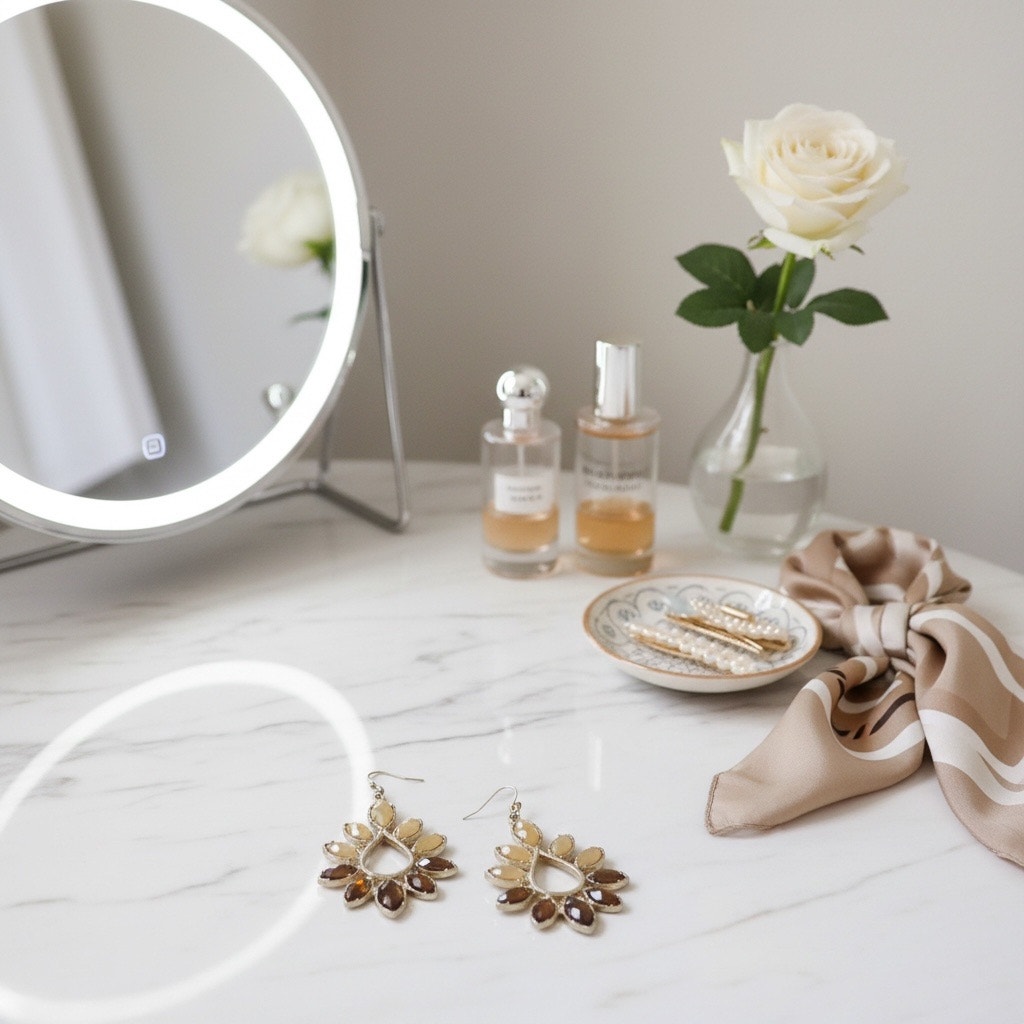3/$25 - Amber & Gold Teardrop Statement Earrings